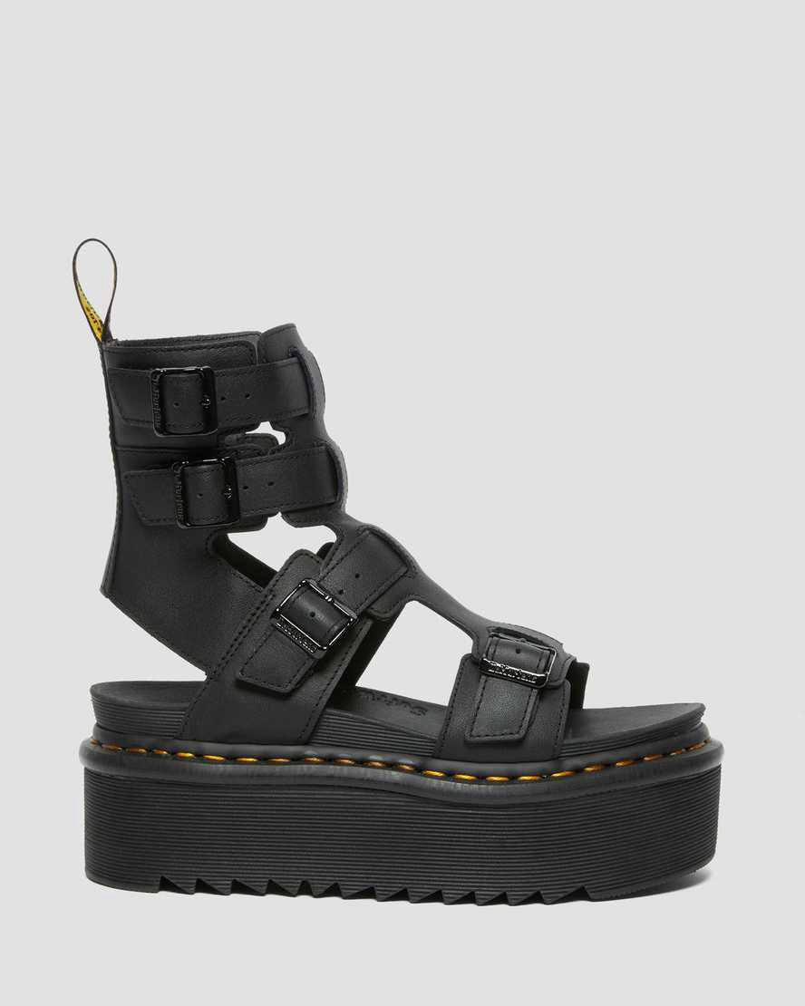 Dr Martens Giavanna Leather Platform Naisten Gladiaattori Sandaalit Mustat  Suomi |  6783PLOIB