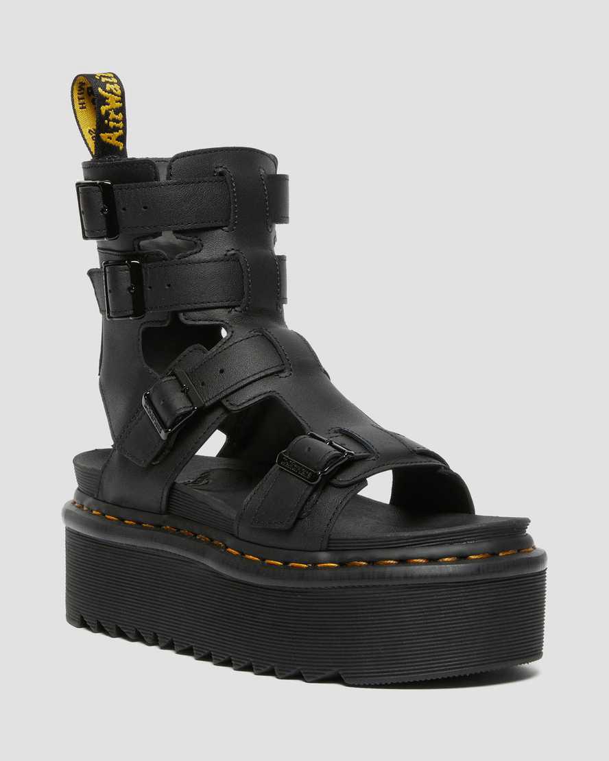 Dr Martens Giavanna Leather Platform Naisten Gladiaattori Sandaalit Mustat  Suomi |  6783PLOIB