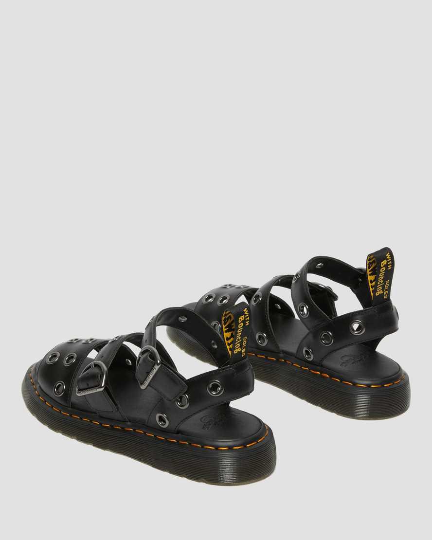 Dr Martens Gryphon Hardware Brando Leather Naisten Gladiaattori Sandaalit Mustat  Suomi |  9256UOSXR