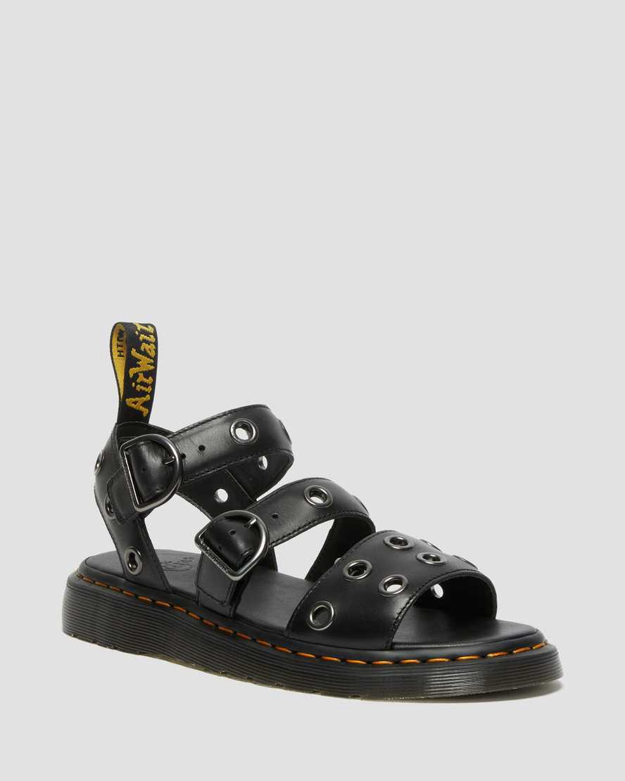 Dr Martens Gryphon Hardware Brando Leather Naisten Gladiaattori Sandaalit Mustat  Suomi |  9256UOSXR