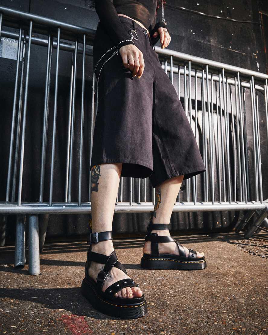 Dr Martens Imojeen Brando Leather Stud Naisten Platform Sandaalit Mustat  Suomi |  3471IYMJC