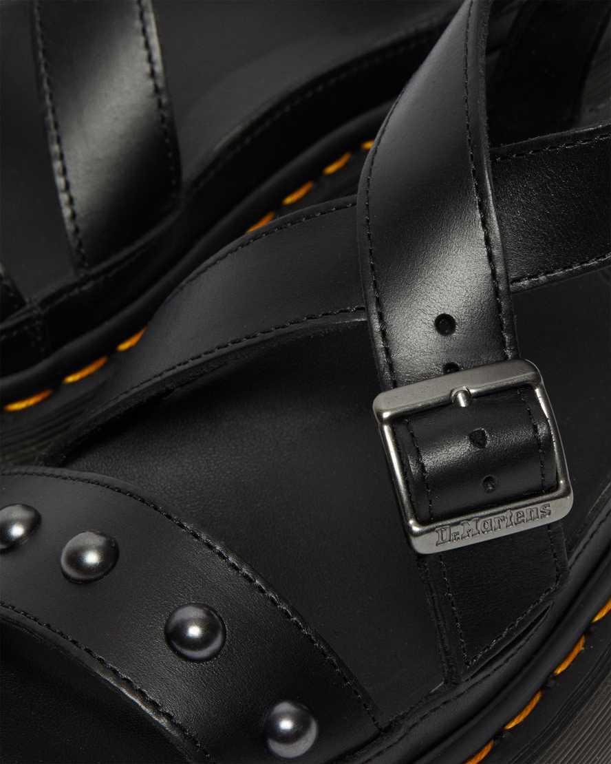 Dr Martens Imojeen Brando Leather Stud Naisten Platform Sandaalit Mustat  Suomi |  3471IYMJC