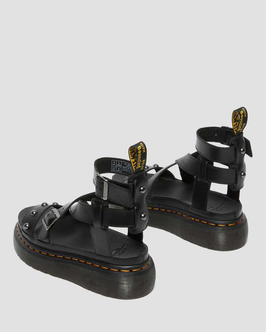 Dr Martens Imojeen Brando Leather Stud Naisten Platform Sandaalit Mustat  Suomi |  3471IYMJC