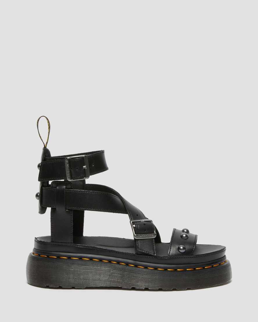 Dr Martens Imojeen Brando Leather Stud Naisten Platform Sandaalit Mustat  Suomi |  3471IYMJC