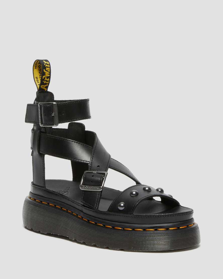 Dr Martens Imojeen Brando Leather Stud Naisten Platform Sandaalit Mustat  Suomi |  3471IYMJC