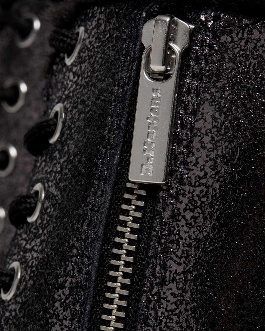 Dr Martens Jadon Boot Faux Fur-Lined Metallic Leather Platforms Naisten Nilkkurit Mustat  Suomi |  1067LDNEQ