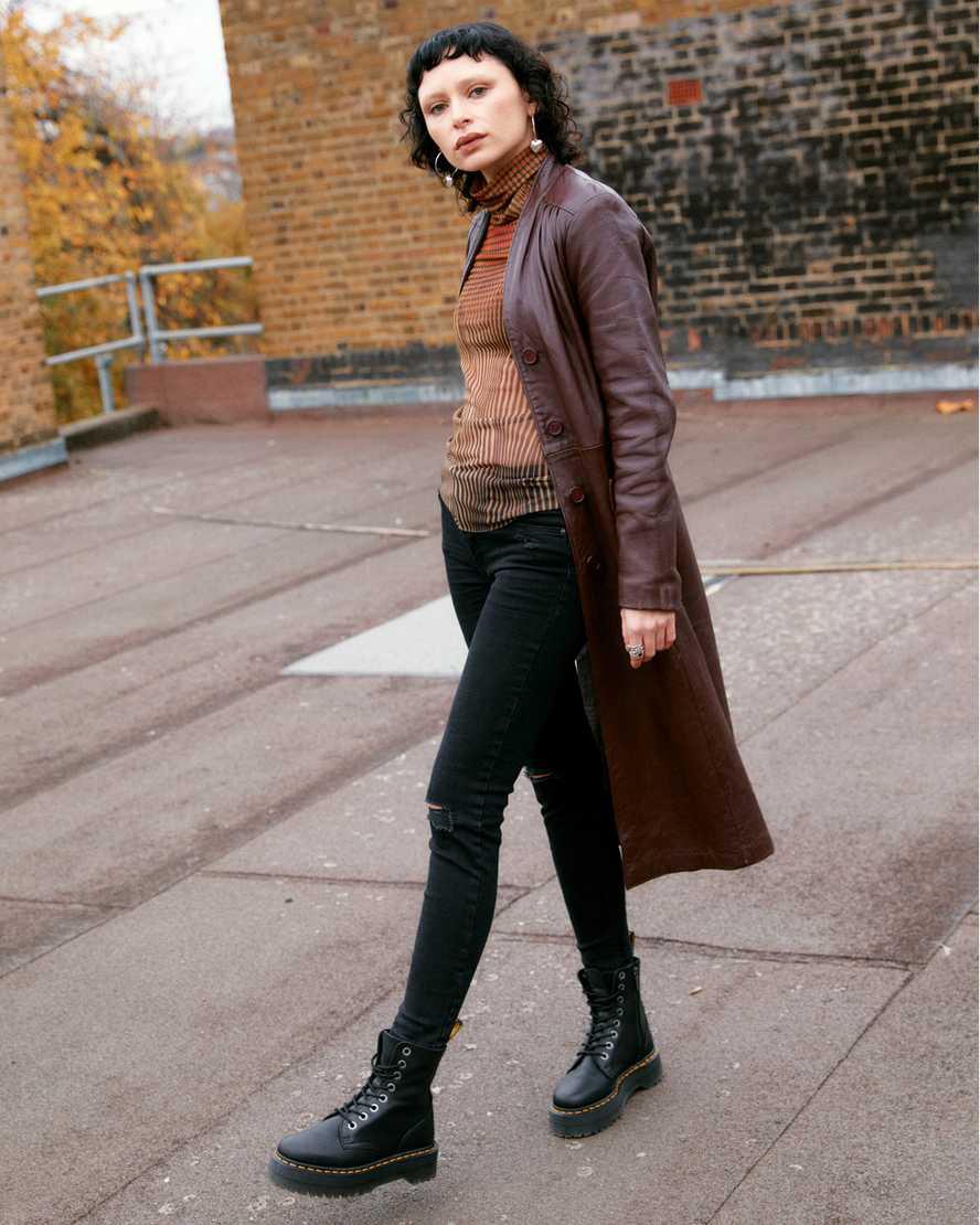 Dr Martens Jadon Boot III Pisa Leather Platforms Miesten Nilkkurit Mustat  Suomi |  4987XSHGF