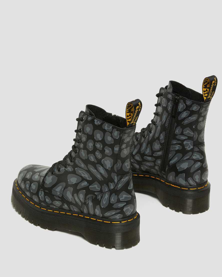Dr Martens Jadon Boot Leopard Print Platforms Naisten Nilkkurit Mustat  Suomi |  4059WSAUR