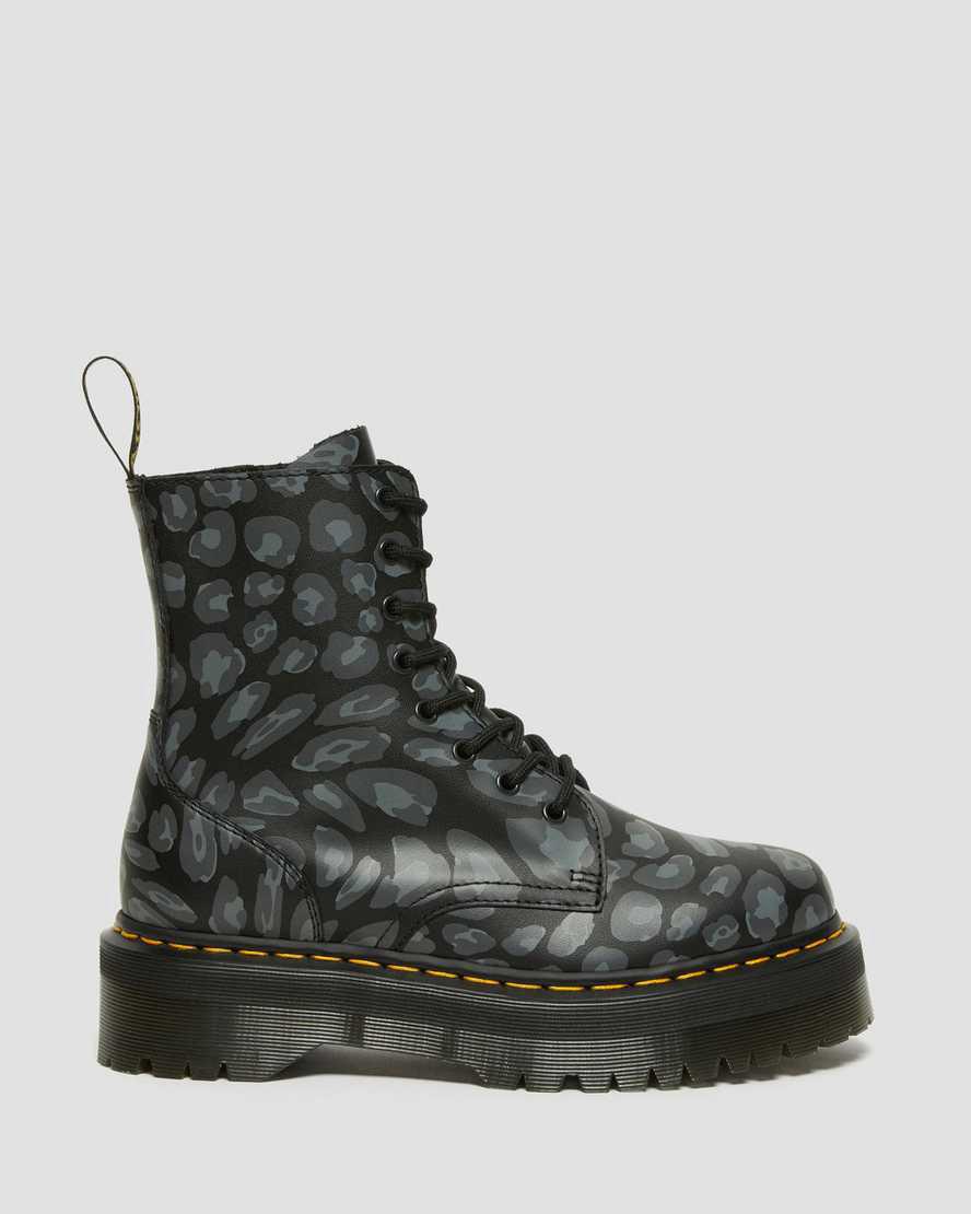 Dr Martens Jadon Boot Leopard Print Platforms Miesten Nilkkurit Mustat  Suomi |  8756WVKDA