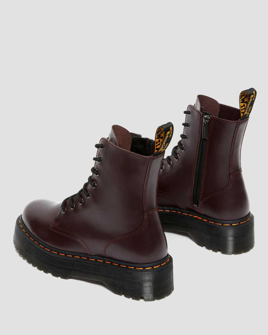 Dr Martens Jadon Boot Smooth Leather Platforms Naisten Nilkkurit Viininpunainen  Suomi |  1259YOKEL