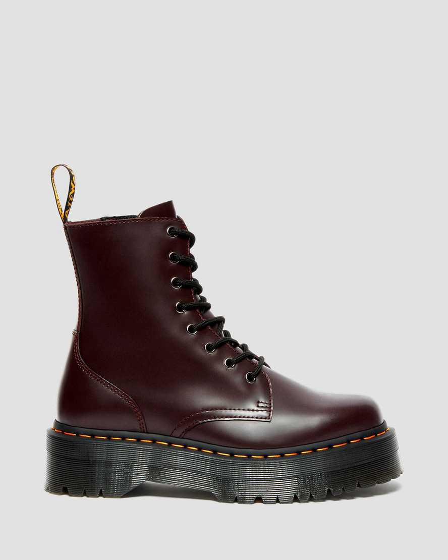 Dr Martens Jadon Boot Smooth Leather Platforms Miesten Nilkkurit Viininpunainen  Suomi |  2539ETDGS