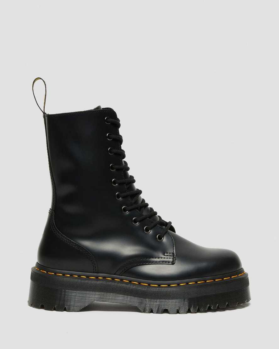 Dr Martens Jadon Hi Boot Smooth Leather Miesten Platform Saappaat Mustat  Suomi |  4279NLZBO