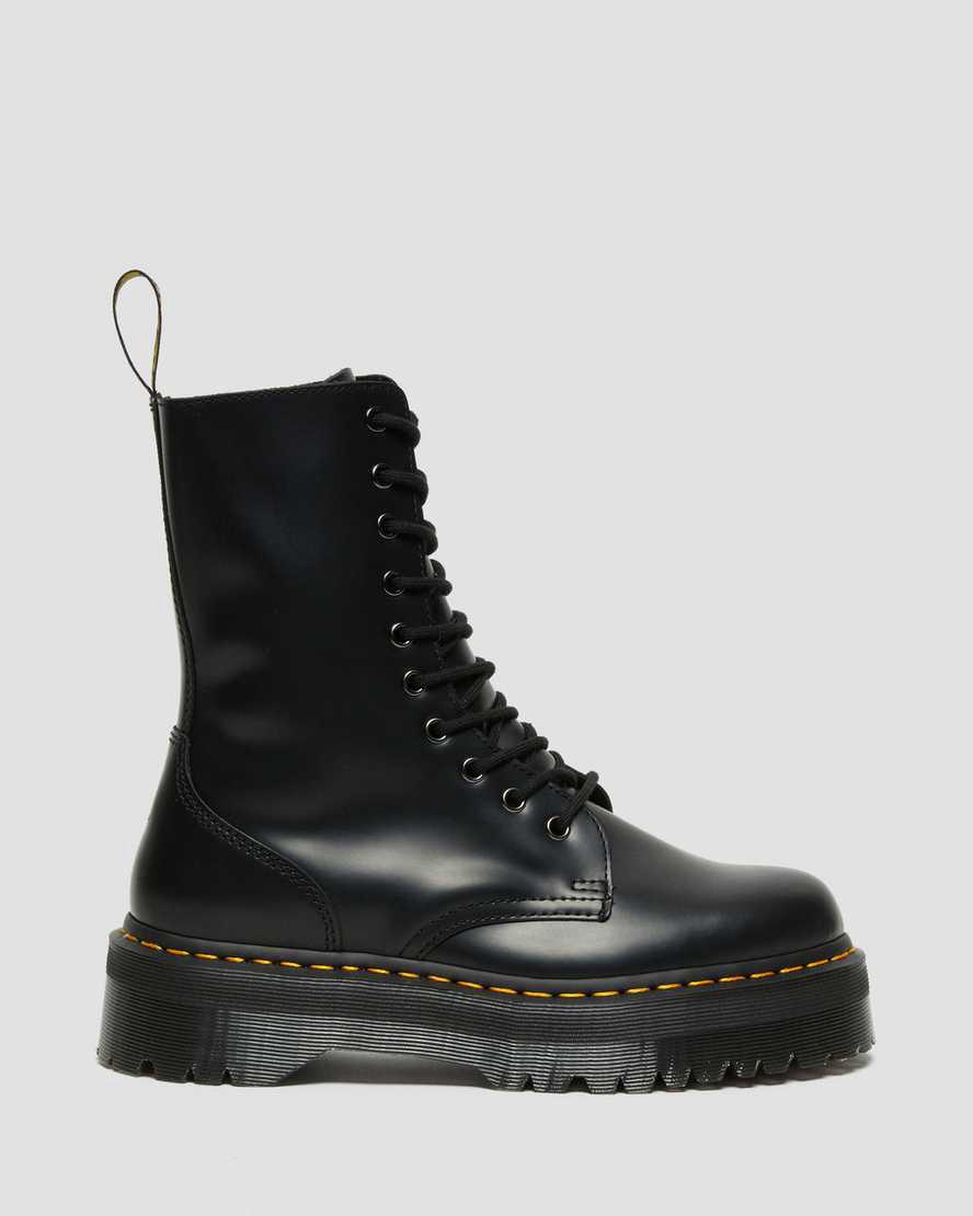 Dr Martens Jadon Hi Boot Smooth Leather Miesten Platform Saappaat Mustat  Suomi |  4279NLZBO