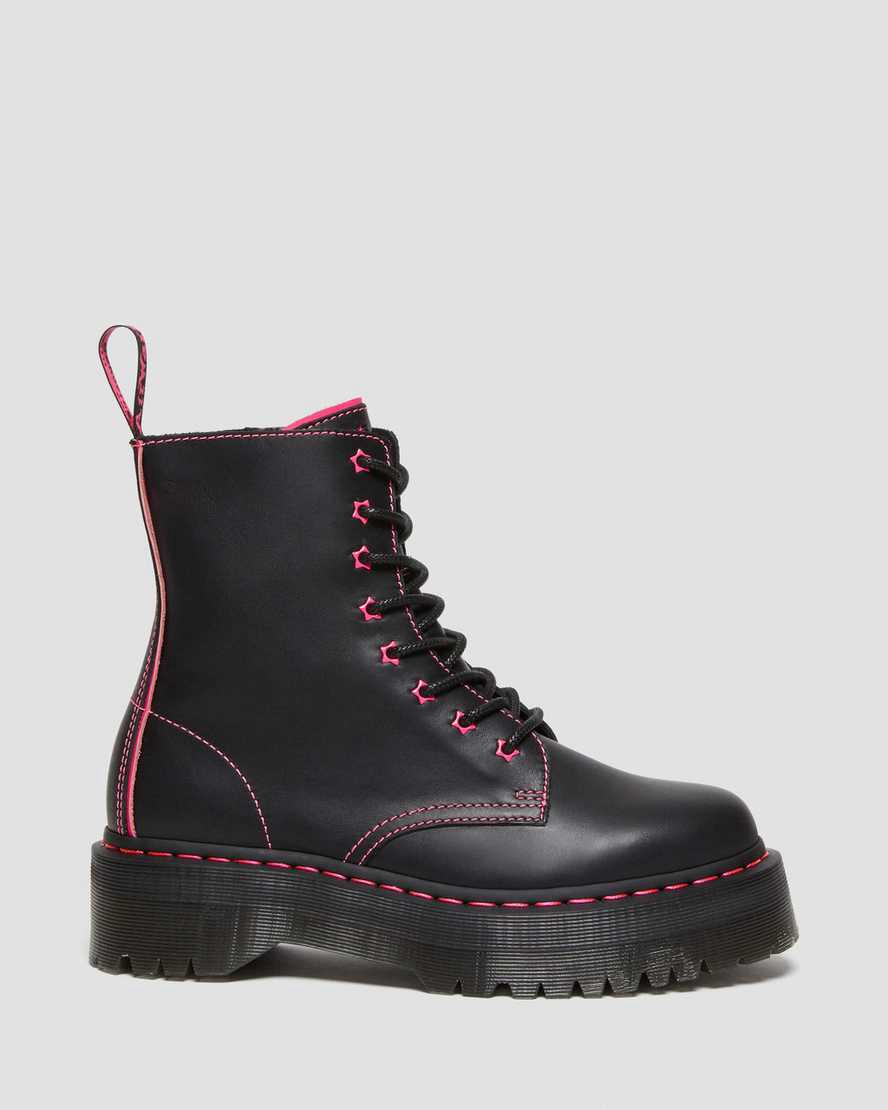Dr Martens Jadon II Boot Neon Star Leather Platforms Naisten Nilkkurit Pinkki  Suomi |  7408DWKGO