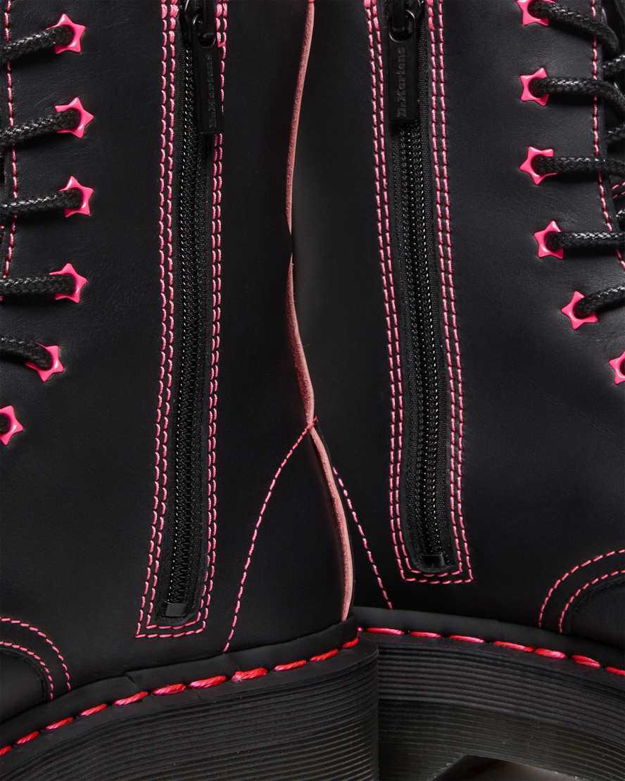 Dr Martens Jadon II Boot Neon Star Leather Naisten Platform Saappaat Pinkki  Suomi |  8490LIEYV