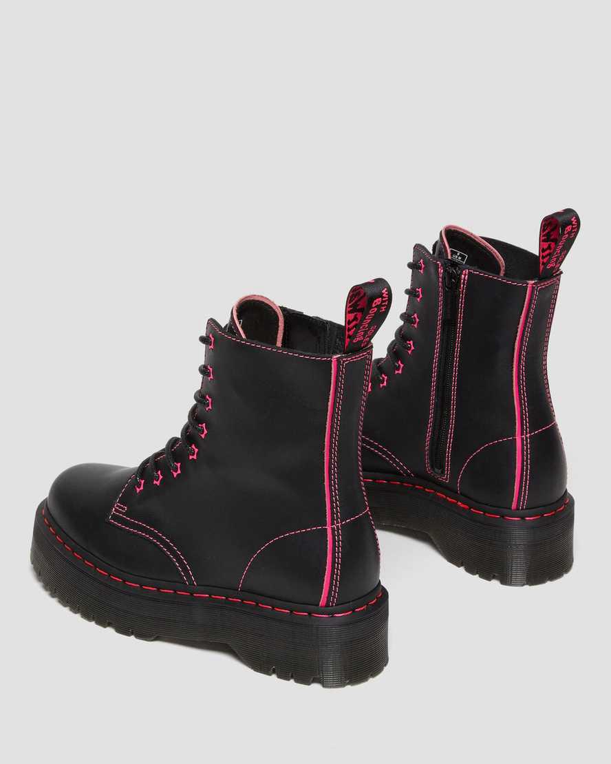 Dr Martens Jadon II Boot Neon Star Leather Naisten Platform Saappaat Pinkki  Suomi |  8490LIEYV