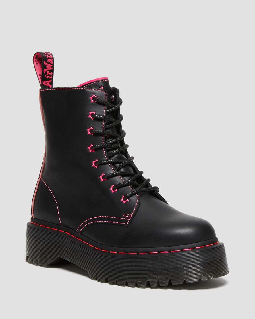 Dr Martens Jadon II Boot Neon Star Leather Naisten Platform Saappaat Pinkki  Suomi |  8490LIEYV