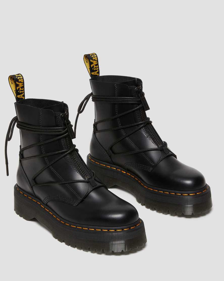 Dr Martens Jarrick II Laced Leather Naisten Platform Saappaat Mustat  Suomi |  4297DCQEP