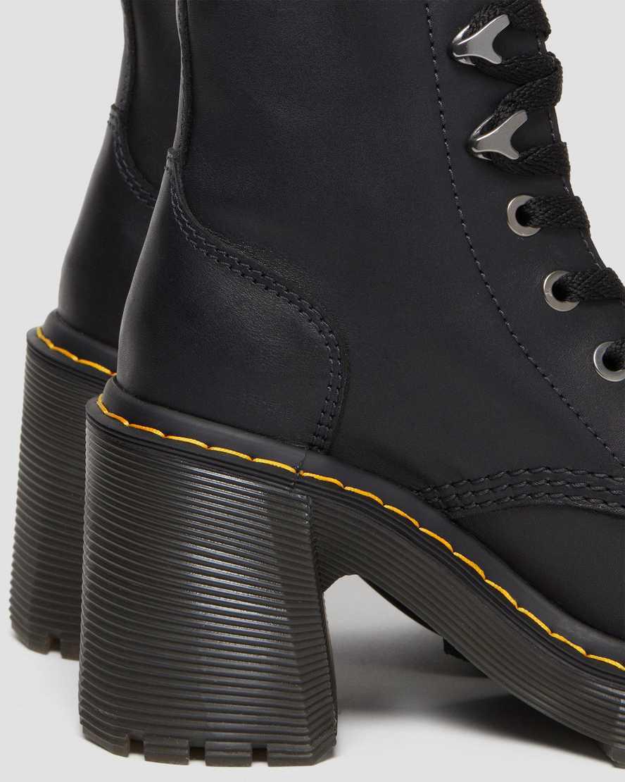 Dr Martens Jesy Sendal Leather Lace Up Flared Heel Naisten Nilkkurit Mustat  Suomi |  0478MZFAN