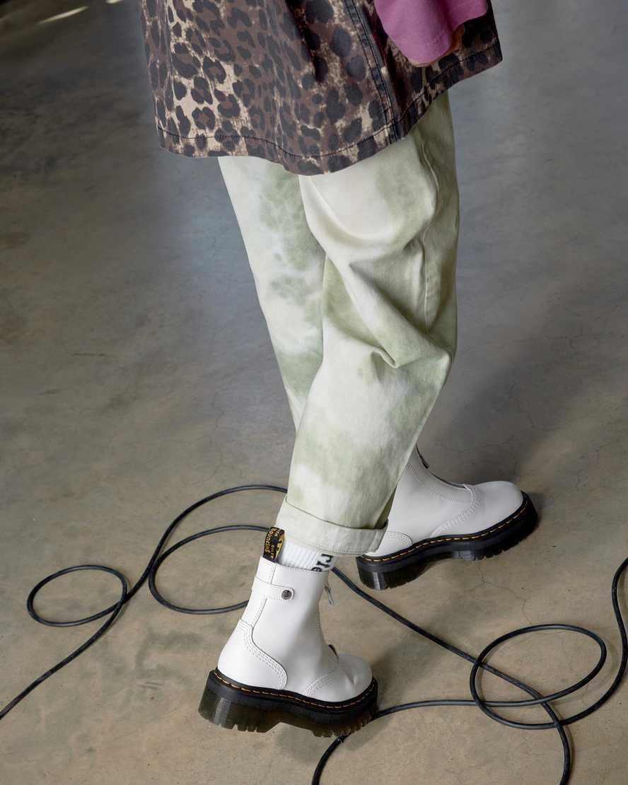 Dr Martens Jetta Zipped Sendal Leather Naisten Platform Saappaat Valkoinen  Suomi |  4608WMJGE
