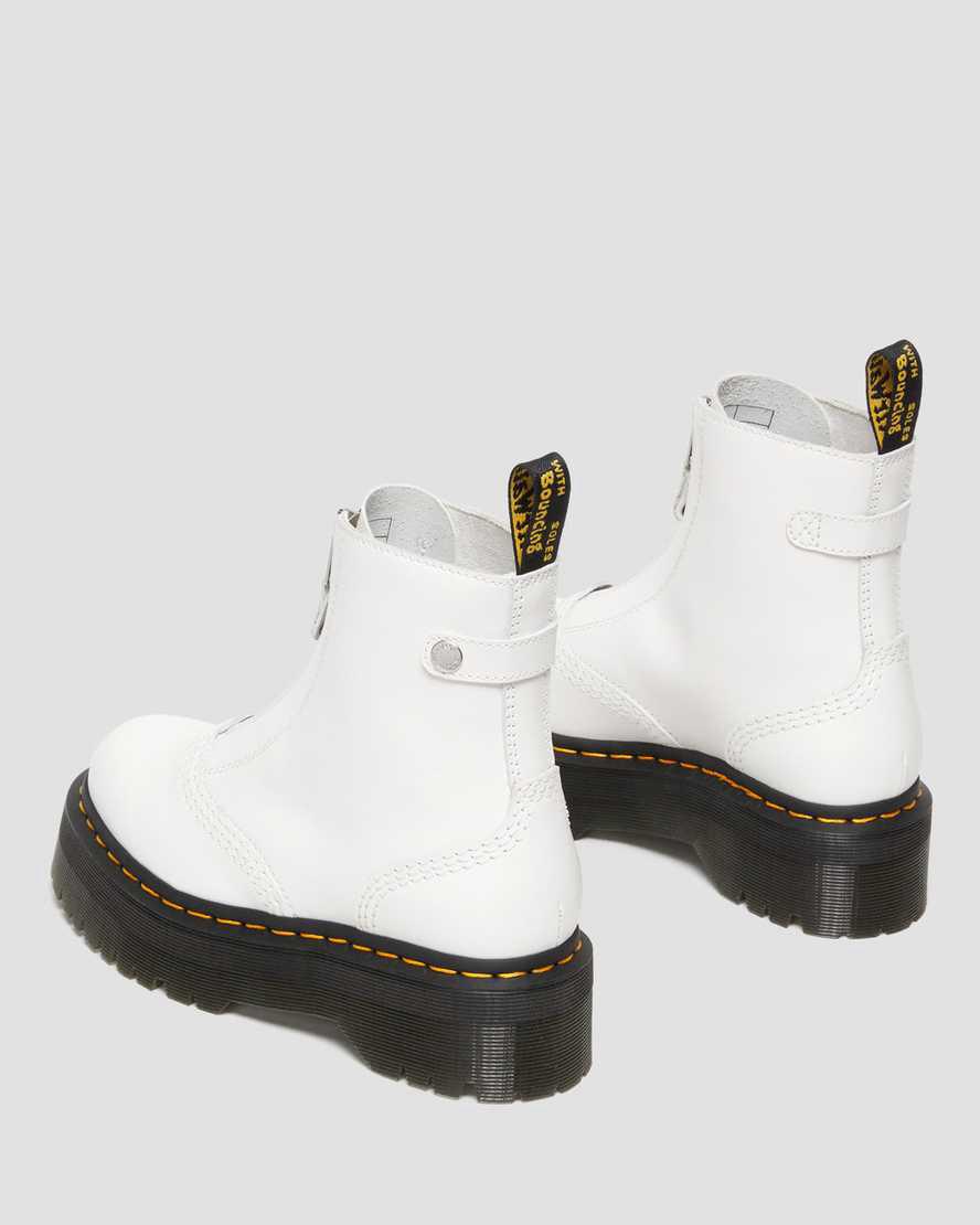 Dr Martens Jetta Zipped Sendal Leather Naisten Platform Saappaat Valkoinen  Suomi |  4608WMJGE
