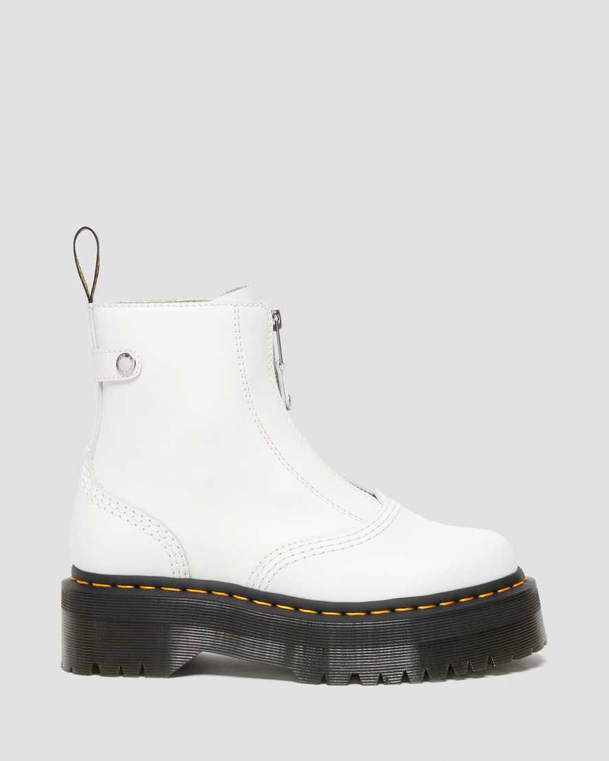 Dr Martens Jetta Zipped Sendal Leather Naisten Platform Saappaat Valkoinen  Suomi |  4608WMJGE