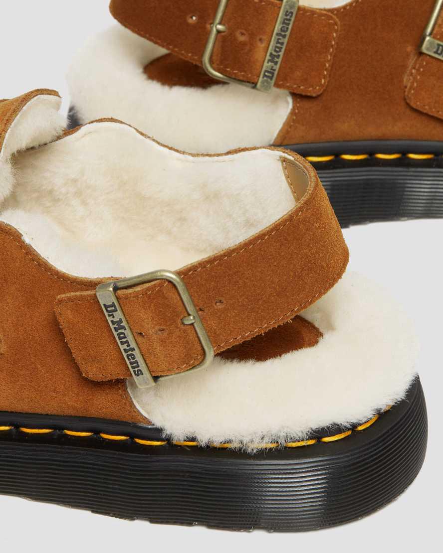 Dr Martens Jorge Made in England Shearling Slingback Mule Miesten Rantasandaalit Ruskea  Suomi |  0387BHPYX