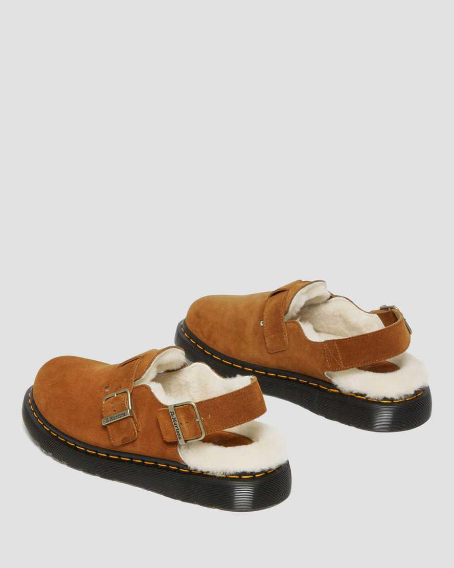 Dr Martens Jorge Made in England Shearling Slingback Mule Miesten Rantasandaalit Ruskea  Suomi |  0387BHPYX