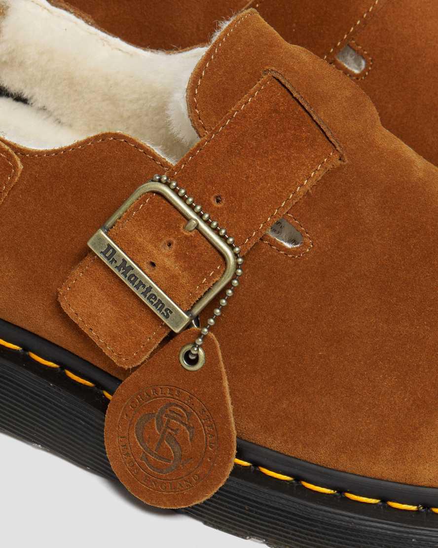 Dr Martens Jorge Made in England Shearling Slingback Mule Miesten Rantasandaalit Ruskea  Suomi |  0387BHPYX