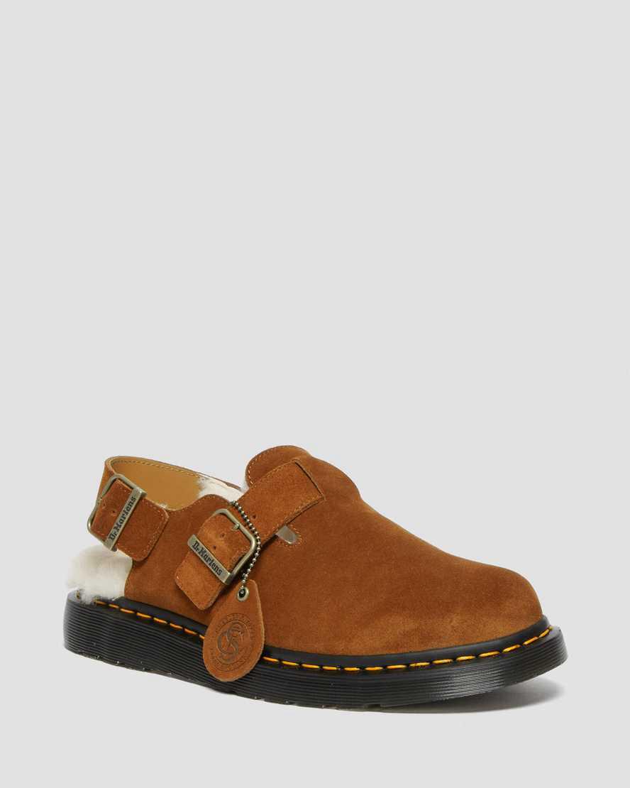 Dr Martens Jorge Made in England Shearling Slingback Mule Miesten Rantasandaalit Ruskea  Suomi |  0387BHPYX
