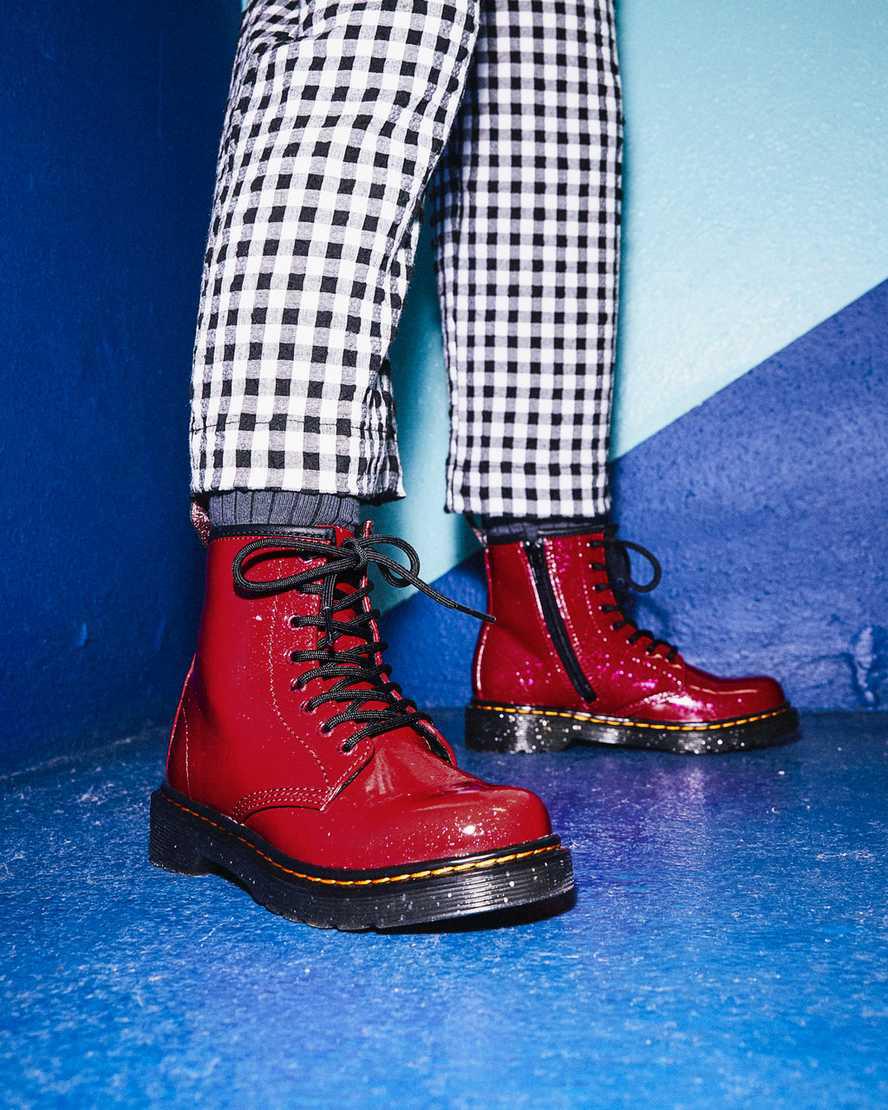 Dr Martens Junior 1460 Glitter Lasten Nauhasaappaat Punainen  Suomi |  4283OSXNT
