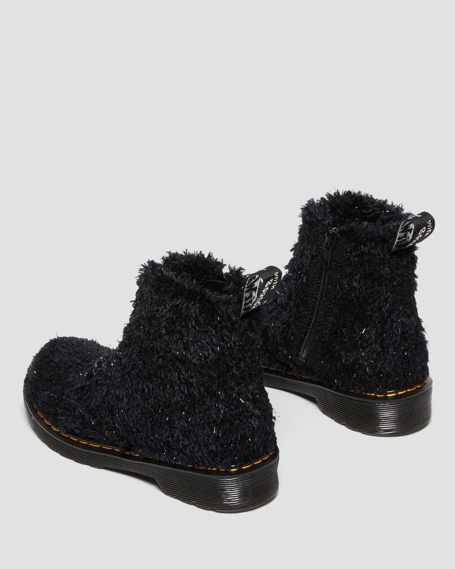 Dr Martens Junior 1460 Pascal Tinsel Fur Lasten Nauhasaappaat Mustat  Suomi |  6970RVWKX
