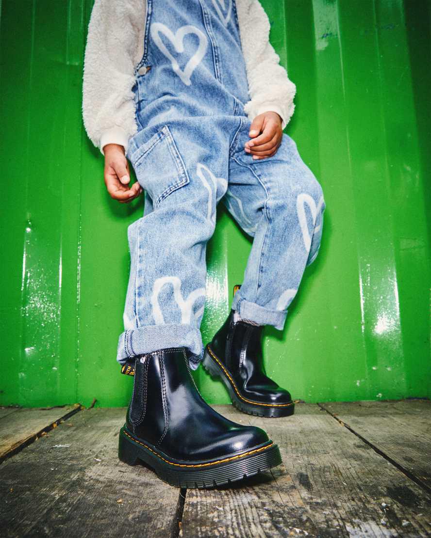 Dr Martens Junior 2976 Bex Leather Lasten Chelsea Saappaat Mustat  Suomi |  1736ZAGYX