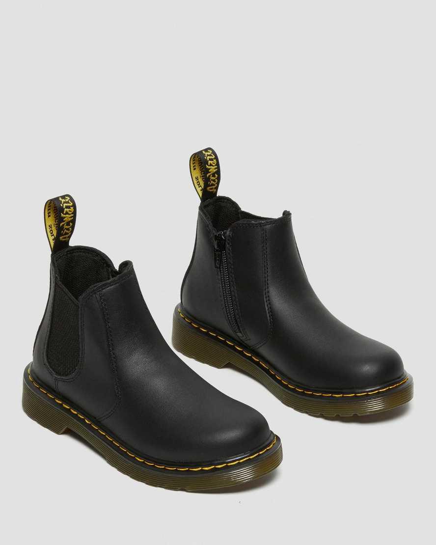 Dr Martens Junior 2976 Softy T Leather Lasten Chelsea Saappaat Mustat  Suomi |  1942IPDAH