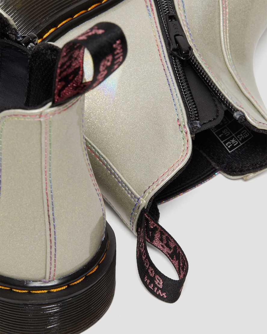 Dr Martens Junior 2976 Sparkle Rays Lasten Chelsea Saappaat Hopea  Suomi |  4517DWQXL