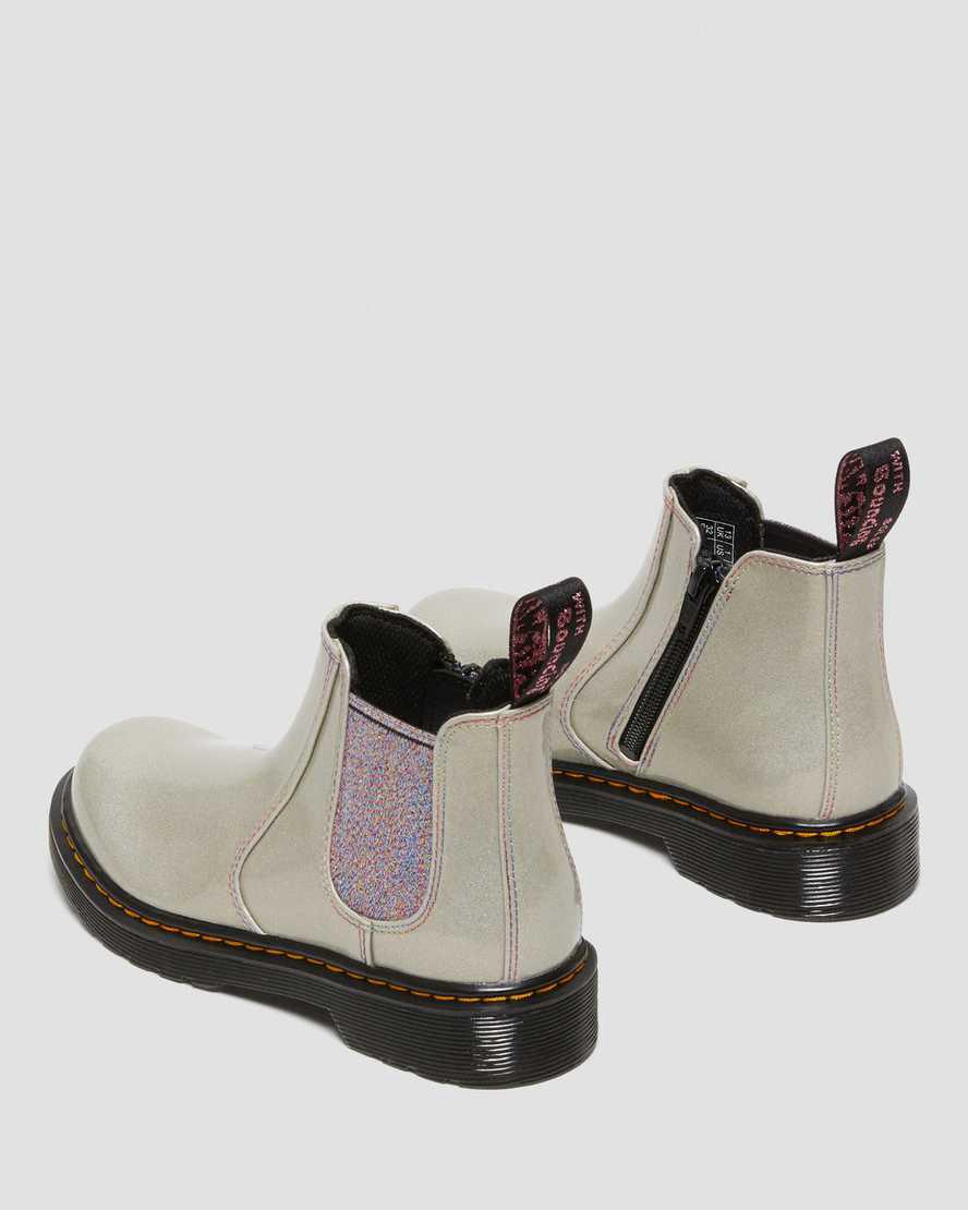 Dr Martens Junior 2976 Sparkle Rays Lasten Chelsea Saappaat Hopea  Suomi |  4517DWQXL