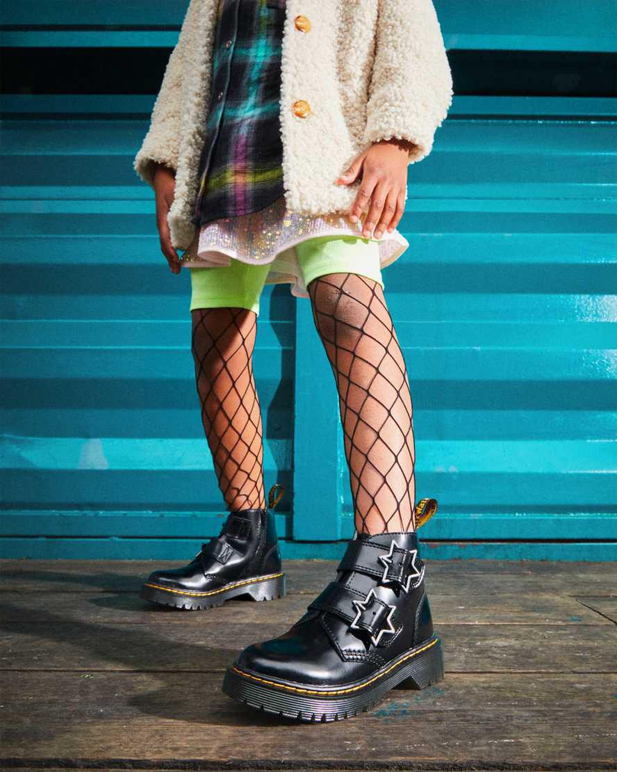 Dr Martens Junior Devon Bex Leather Lasten Nilkkurit Mustat  Suomi |  0295ZFERC