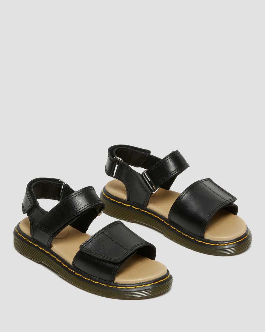 Dr Martens Junior Romi Leather Velcro Lasten Sandaalit Mustat  Suomi |  2963OBZPE