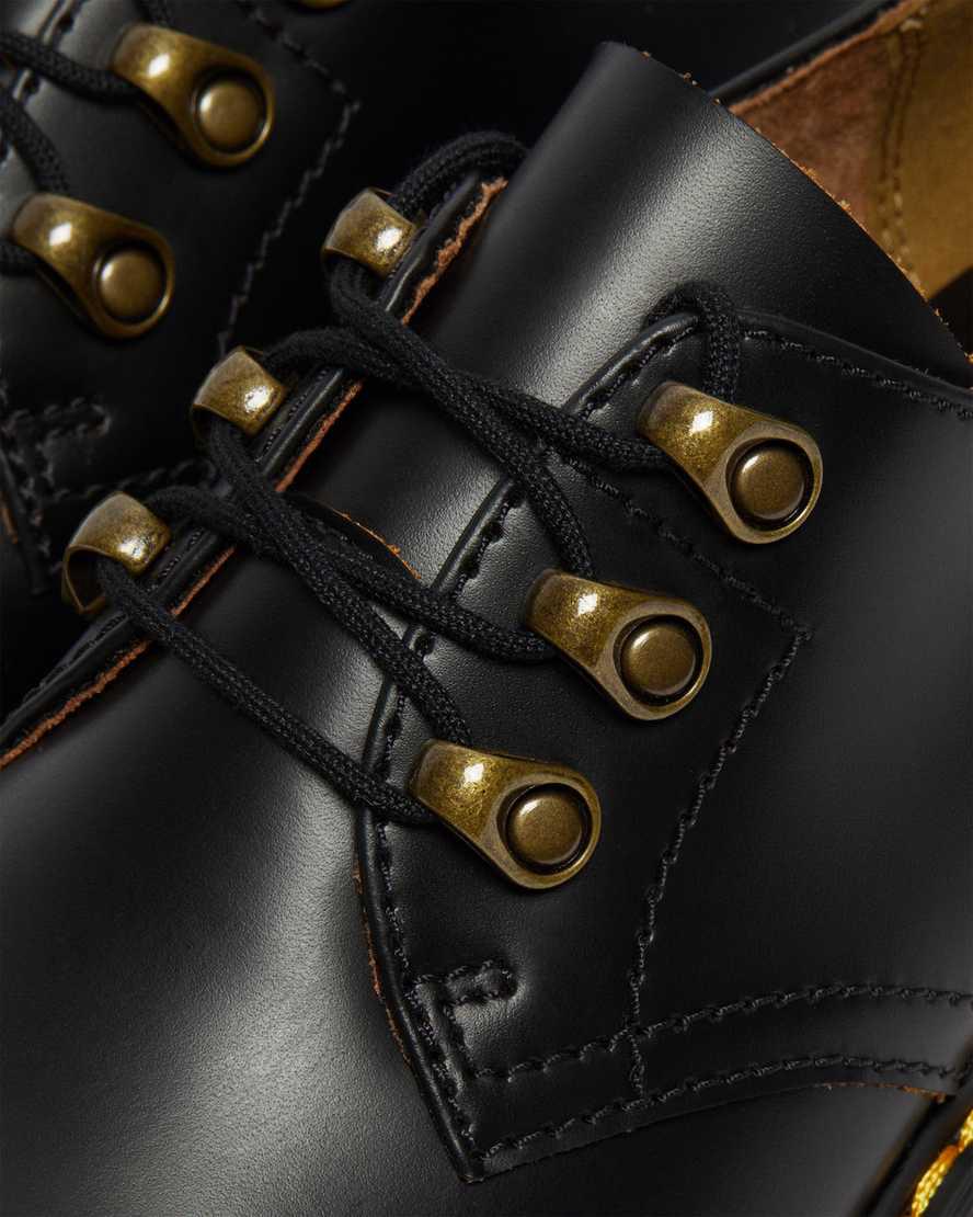 Dr Martens Leona Lo Vintage Smooth Leather Naisten Korkokengät Saappaat Mustat  Suomi |  1974RSZHO