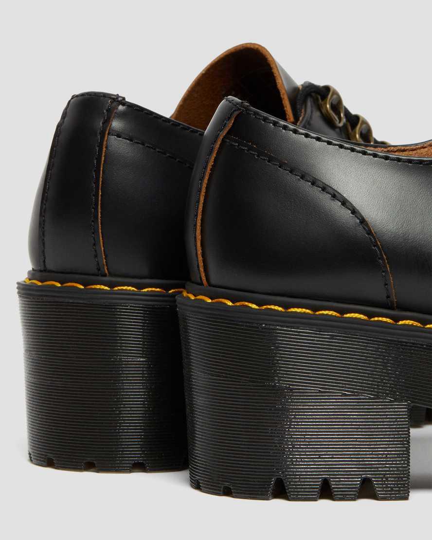 Dr Martens Leona Lo Vintage Smooth Leather Naisten Korkokengät Saappaat Mustat  Suomi |  1974RSZHO