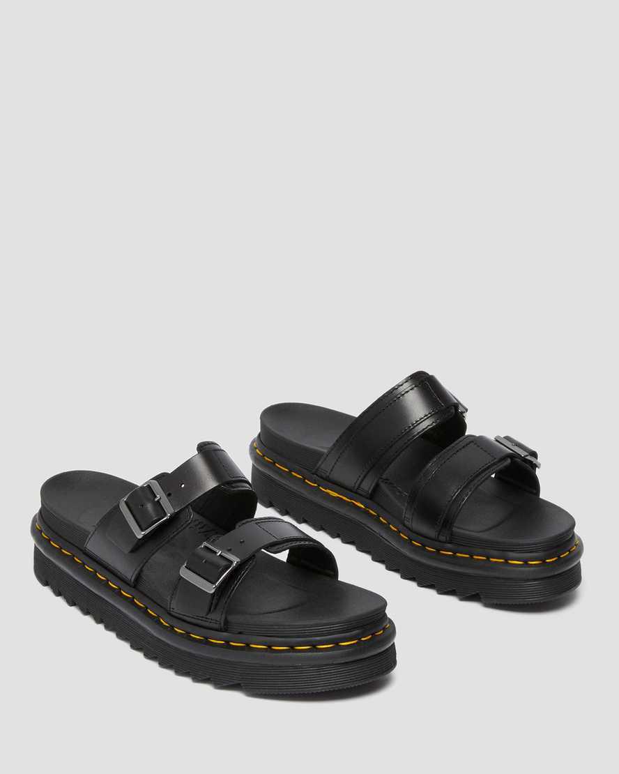 Dr Martens Myles Brando Leather Buckle Miesten Rantasandaalit Mustat  Suomi |  1638XLZVN