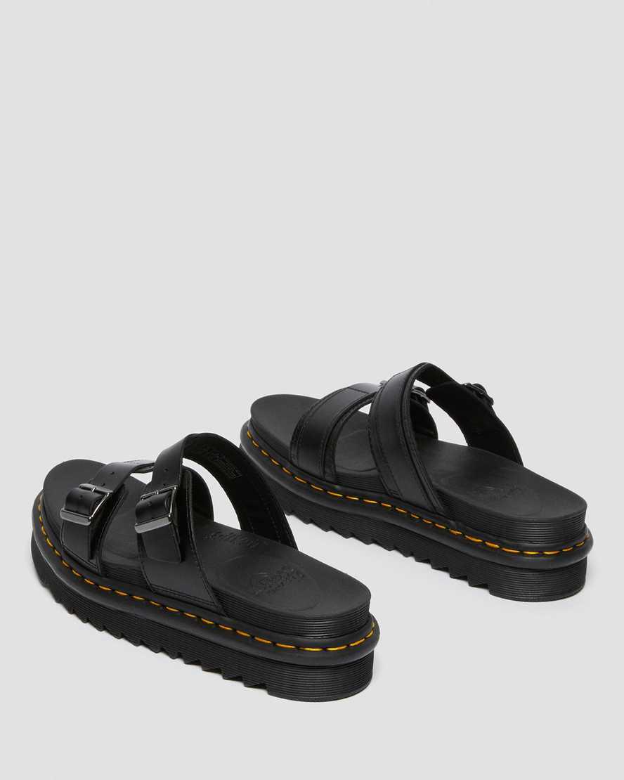 Dr Martens Myles Brando Leather Buckle Miesten Rantasandaalit Mustat  Suomi |  1638XLZVN