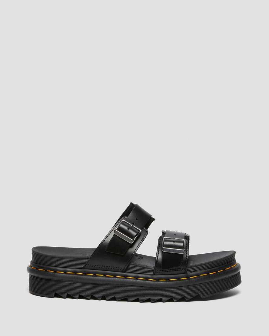 Dr Martens Myles Brando Leather Buckle Miesten Rantasandaalit Mustat  Suomi |  1638XLZVN