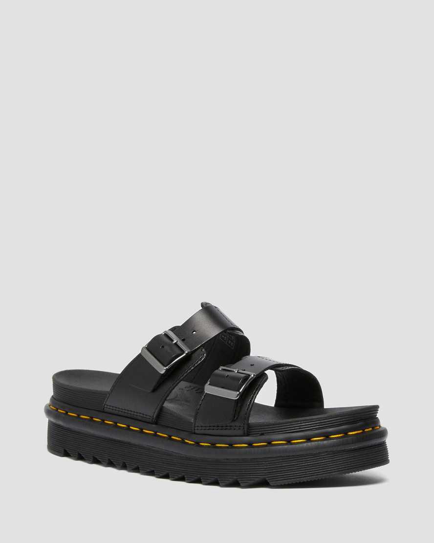 Dr Martens Myles Brando Leather Buckle Miesten Rantasandaalit Mustat  Suomi |  1638XLZVN
