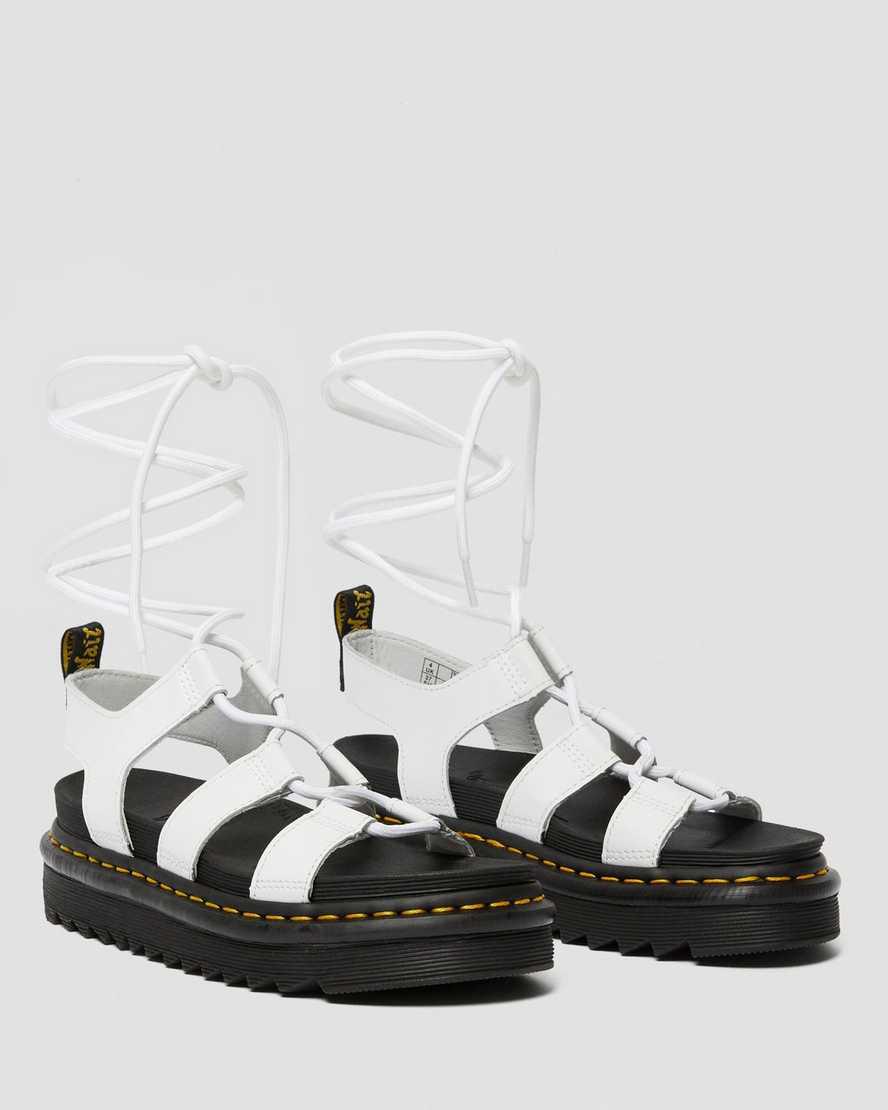 Dr Martens Nartilla Leather Gladiator Naisten Platform Sandaalit Valkoinen  Suomi |  3741DHIMF