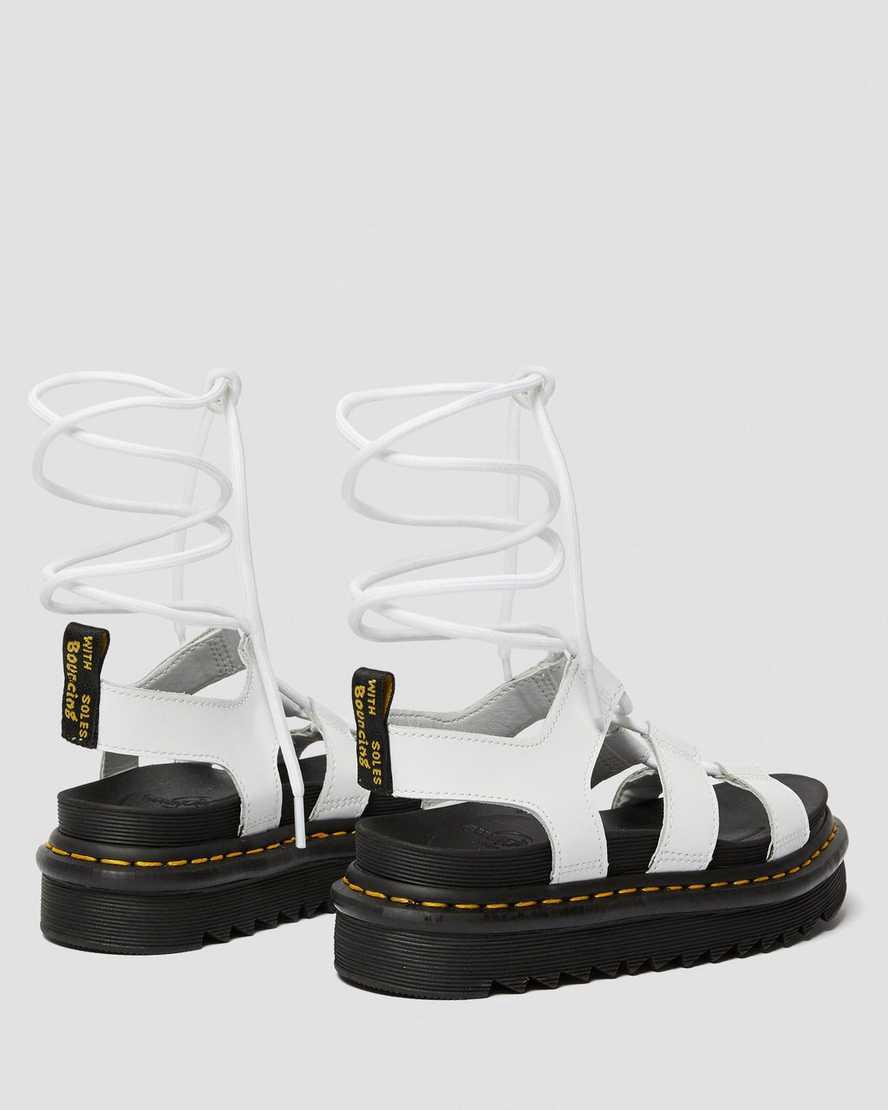 Dr Martens Nartilla Leather Gladiator Naisten Platform Sandaalit Valkoinen  Suomi |  3741DHIMF