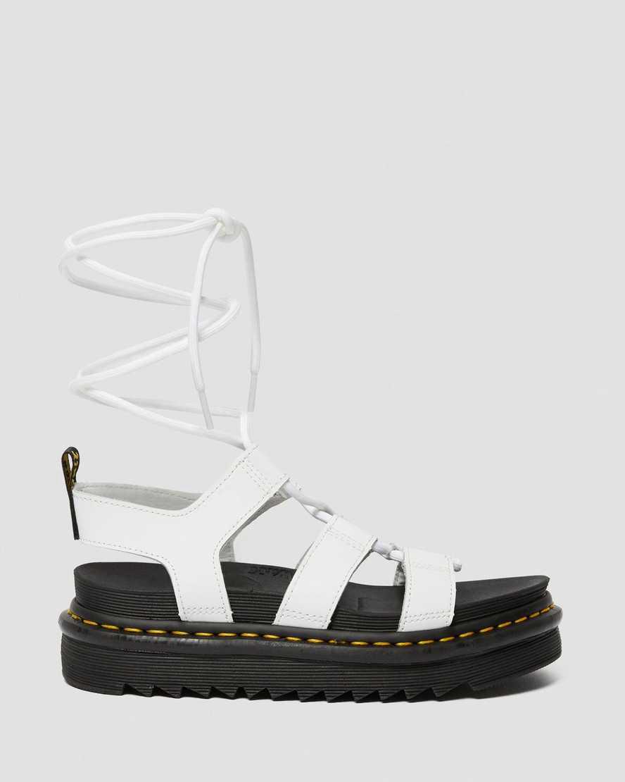 Dr Martens Nartilla Leather Gladiator Naisten Platform Sandaalit Valkoinen  Suomi |  3741DHIMF