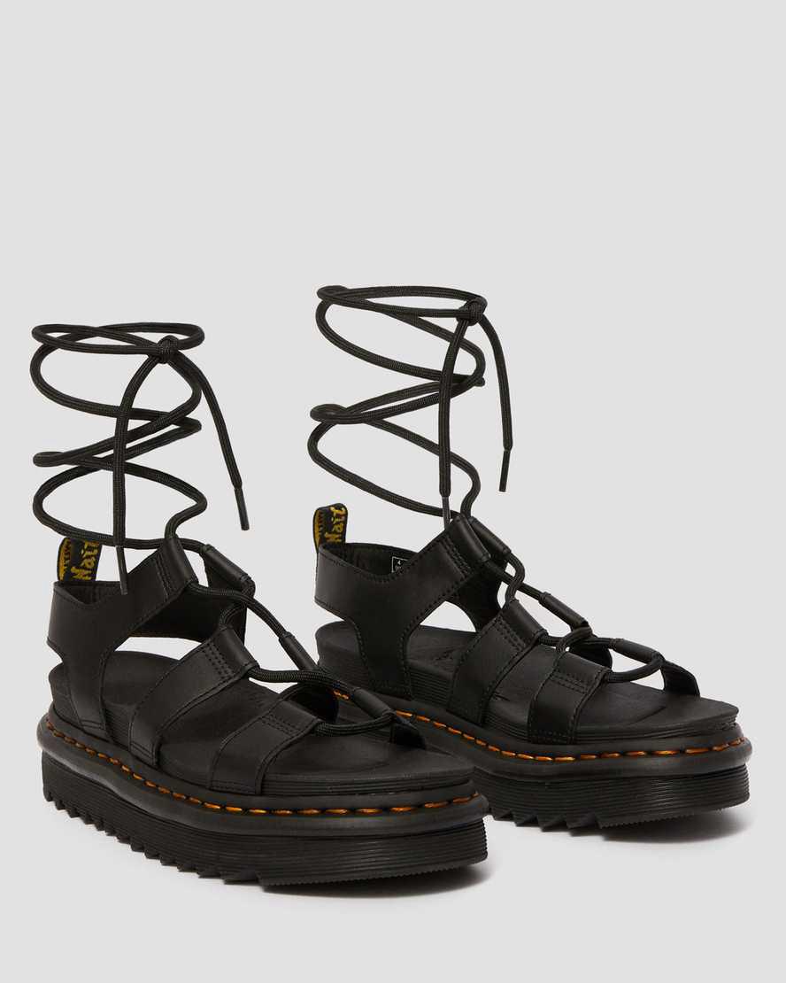 Dr Martens Nartilla Leather Gladiator Naisten Platform Sandaalit Mustat  Suomi |  8579PHEJV