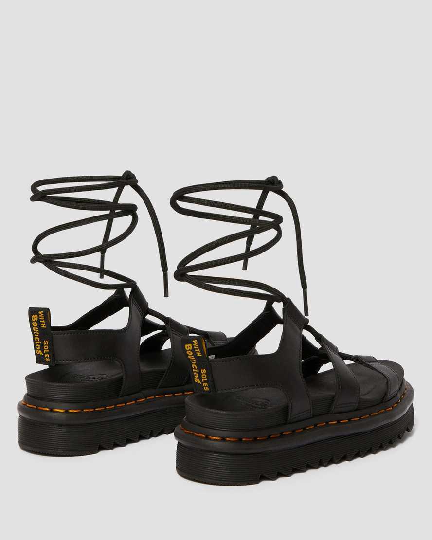 Dr Martens Nartilla Leather Gladiator Naisten Platform Sandaalit Mustat  Suomi |  8579PHEJV