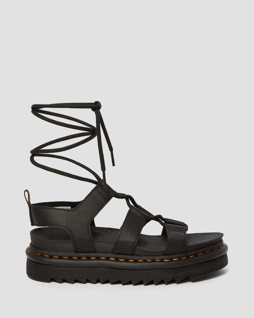 Dr Martens Nartilla Leather Gladiator Naisten Platform Sandaalit Mustat  Suomi |  8579PHEJV